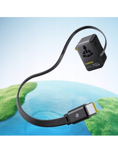 Baseus EnerCore CG11 Adapter Podróżny 2AC+2U+2C 70W Czarny