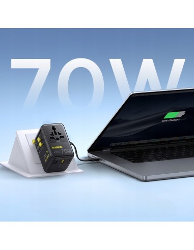 Baseus EnerCore CG11 Adapter Podróżny 2AC+2U+2C 70W Czarny
