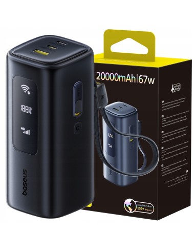 Baseus EnerGeek GX11 MiFi Power Bank 20000mAh 67W Czarny
