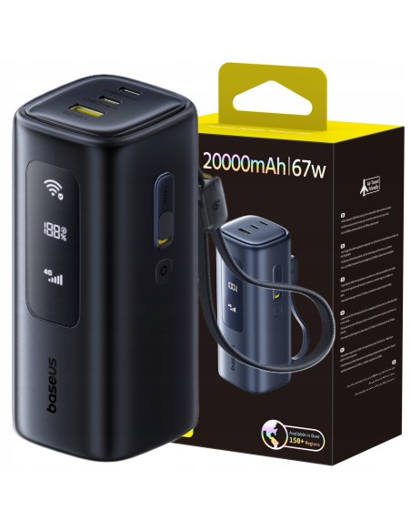 Baseus EnerGeek GX11 MiFi Power Bank 20000mAh 67W Czarny