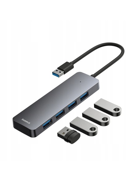 Baseus UltraJoy Series HUB 4 Porty Szary (USBA to USB3.0*4)