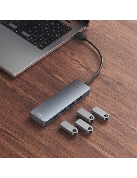 Baseus UltraJoy Series HUB 4 Porty Szary (USBA to USB3.0*4)