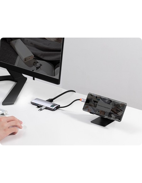 Baseus Metal Gleam Series HUB 8w1 USB-C - HDMI 4K 3x USB3.0 USB-C RJ45