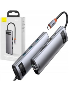 Baseus Metal Gleam Series HUB 8w1 USB-C - HDMI 4K 3x USB3.0 USB-C RJ45