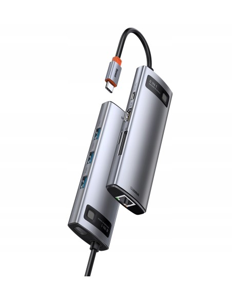 Baseus Metal Gleam Series HUB 8w1 USB-C - HDMI 4K 3x USB3.0 USB-C RJ45