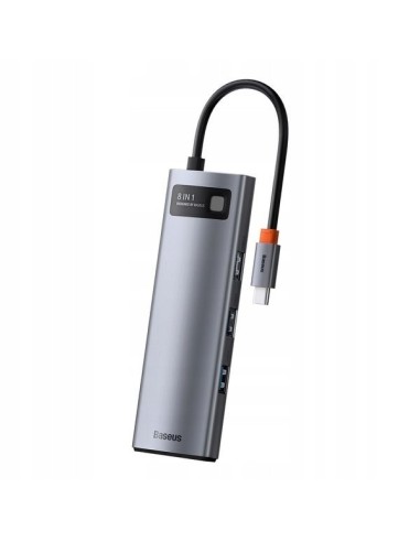 Baseus Metal Gleam Series HUB 8w1 USB-C - HDMI 4K 3x USB3.0 USB-C RJ45