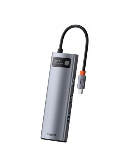 Baseus Metal Gleam Series HUB 8w1 USB-C - HDMI 4K 3x USB3.0 USB-C RJ45