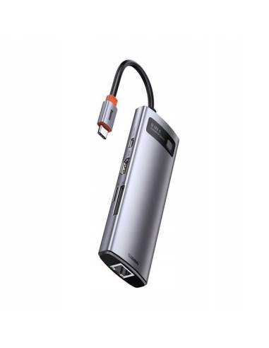 Baseus Metal Gleam Series HUB 8w1 USB-C - HDMI 4K 3x USB3.0 USB-C RJ45
