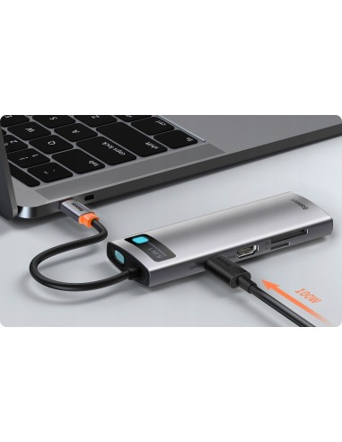 Baseus Metal Gleam Series HUB 8w1 USB-C - HDMI 4K 3x USB3.0 USB-C RJ45