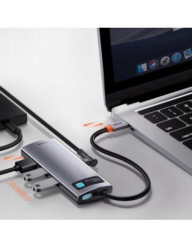 Baseus Metal Gleam Series HUB 6w1 USB-C - HDMI 4K 3x USB3.0 USB-C RJ45
