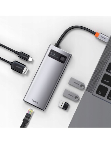 Baseus Metal Gleam Series HUB 6w1 USB-C - HDMI 4K 3x USB3.0 USB-C RJ45