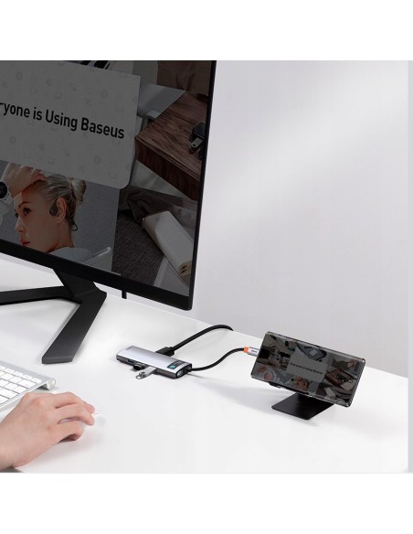 Baseus Metal Gleam Series HUB 6w1 USB-C - HDMI 4K 3x USB3.0 USB-C RJ45