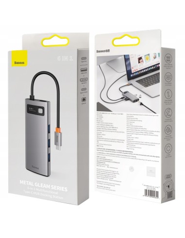 Baseus Metal Gleam Series HUB 6w1 USB-C - HDMI 4K 3x USB3.0 USB-C RJ45