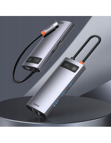 Baseus Metal Gleam Series HUB 6w1 USB-C - HDMI 4K 3x USB3.0 USB-C RJ45