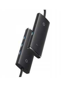 Baseus Lite Series HUB USB-C - USB 3.0 x 4 Kabel 25cm Czarny