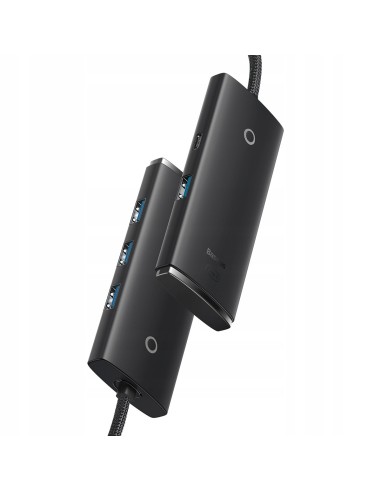 Baseus Lite Series HUB USB-C - USB 3.0 x 4 Kabel 25cm Czarny