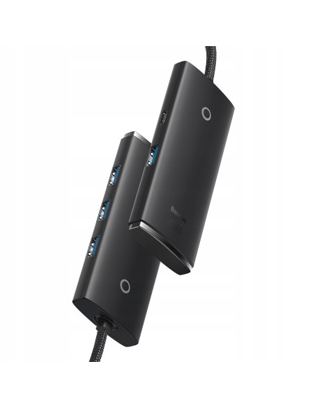 Baseus Lite Series HUB USB-C - USB 3.0 x 4 Kabel 25cm Czarny