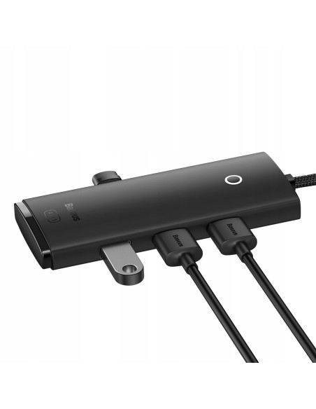 Baseus Lite Series HUB USB-C - USB 3.0 x 4 Kabel 25cm Czarny