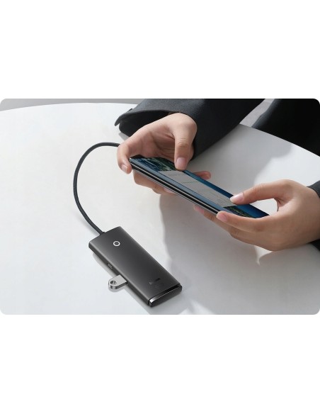 Baseus Lite Series HUB USB-C - USB 3.0 x 4 Kabel 25cm Czarny