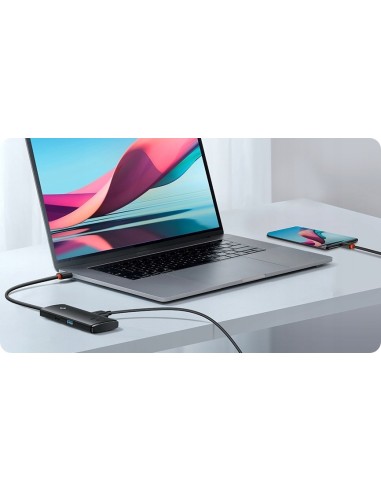 Baseus Lite Series HUB USB-C - USB 3.0 x 4 Kabel 25cm Czarny