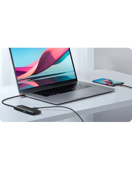 Baseus Lite Series HUB USB-C - USB 3.0 x 4 Kabel 25cm Czarny