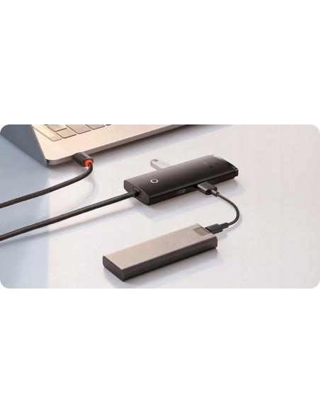Baseus Lite Series HUB USB-C - USB 3.0 x 4 Kabel 25cm Czarny