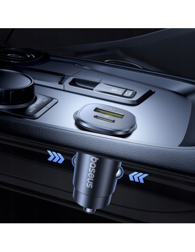 Baseus GoTrip Ładowarka Samochodowa USB-A USB-C 30W Czarny
