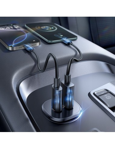 Baseus GoTrip Ładowarka Samochodowa USB-A USB-C 30W Czarny