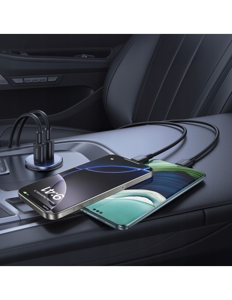 Baseus GoTrip Ładowarka Samochodowa USB-A USB-C 30W Czarny