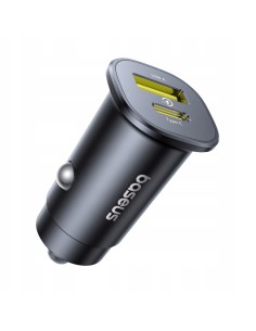 Baseus GoTrip Ładowarka Samochodowa USB-A USB-C 30W Czarny