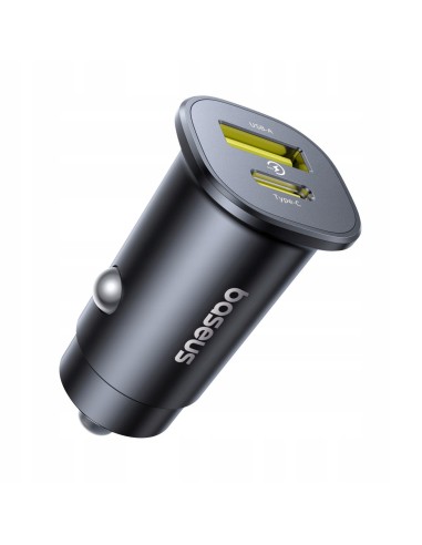 Baseus GoTrip Ładowarka Samochodowa USB-A USB-C 30W Czarny