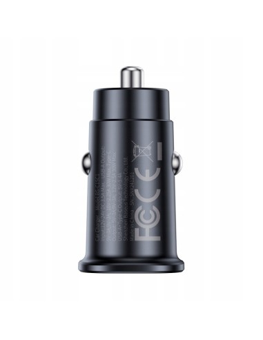 Baseus GoTrip Ładowarka Samochodowa USB-A USB-C 30W Czarny