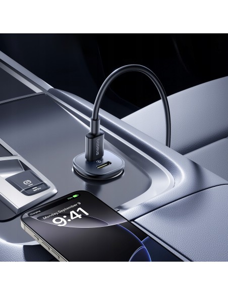 Baseus GoTrip Ładowarka Samochodowa USB-C USB-C 30W Czarna