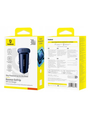Baseus GoTrip Ładowarka Samochodowa USB-C USB-C 30W Czarna