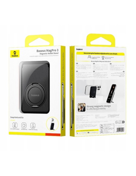 Baseus MagPro 3 Magnetyczne Etui Do Telefonu Na Karty Czarne