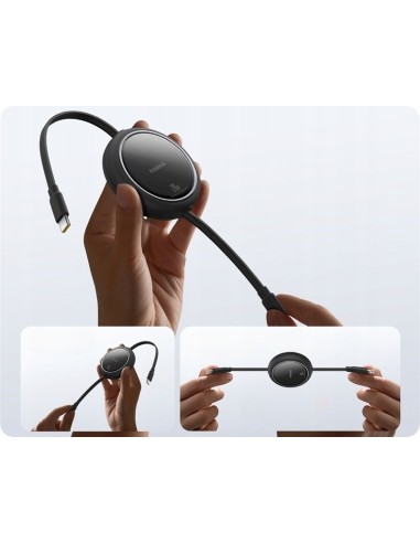 Baseus Free2Pull Rozwijany Kabel USB-C Do Ligtning 20W 1m Czarny