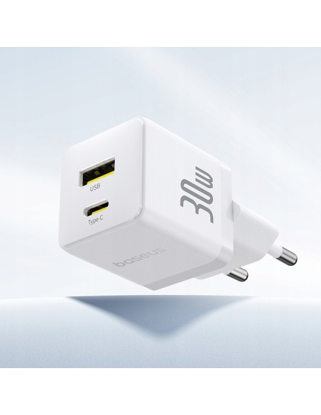 Baseus Palm Szybka Ładowarka Sieciowa C+U 30W Biała