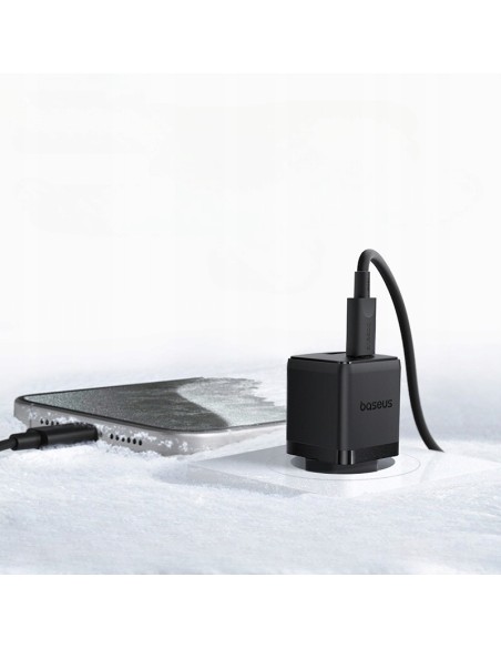 Baseus Palm Szybka Ładowarka Sieciowa USB-C+USB-A 30W Czarna