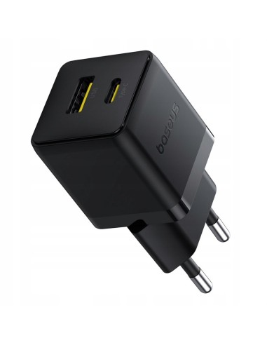 Baseus Palm Szybka Ładowarka Sieciowa USB-C+USB-A 30W Czarna