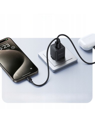 Baseus Palm Szybka Ładowarka Sieciowa USB-C+USB-A 30W Czarna
