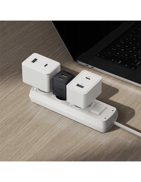 Baseus Palm Szybka Ładowarka Sieciowa USB-C+USB-A 30W Czarna
