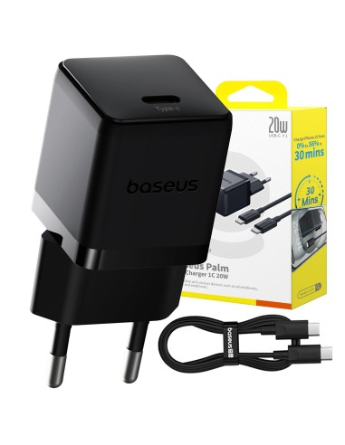 Baseus Palm Szybka Ładowarka Sieciowa 1C 20W Czarna