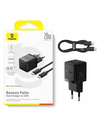 Baseus Palm Szybka Ładowarka Sieciowa 1C 20W Czarna