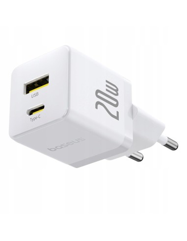 Baseus Palm Szybka Ładowarka Sieciowa C+U 20W Biała