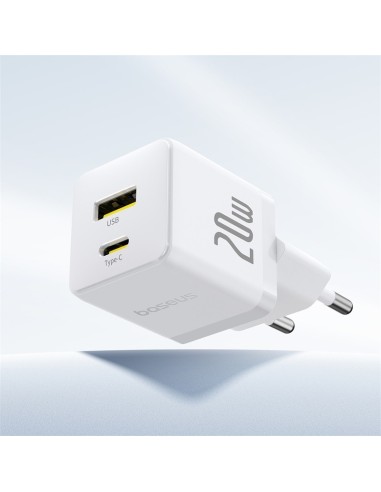 Baseus Palm Szybka Ładowarka Sieciowa C+U 20W Biała