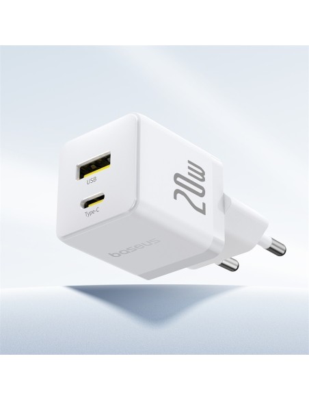 Baseus Palm Szybka Ładowarka Sieciowa C+U 20W Biała