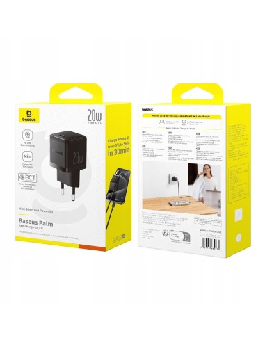 Baseus Palm Szybka Ładowarka Sieciowa 1C 20W Czarna