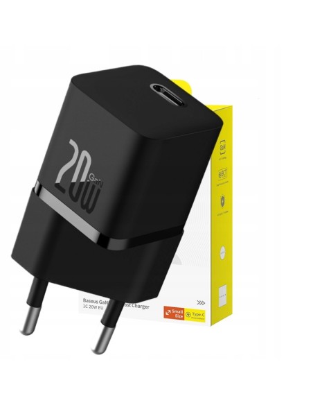 Baseus GaN5 Szybka Ładowarka Sieciowa Mini 1C 20W Czarna