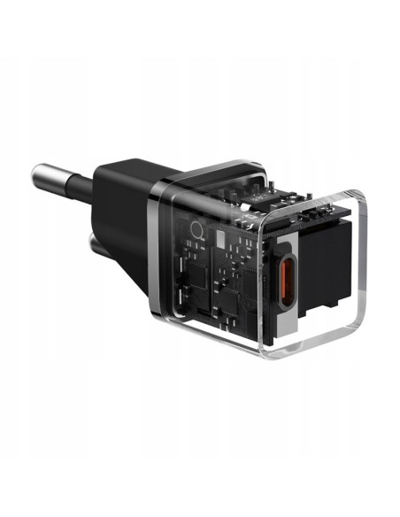 Baseus GaN5 Szybka Ładowarka Sieciowa Mini 1C 20W Czarna