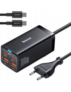 Baseus GAN3 Pro Ładowarka Sieciowa  2xUSB-A 2xUSB-C 100W Czarna